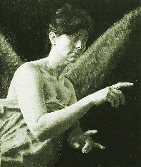 Artemisia Gentileschi’s Self-Portrait as the Archangel Gabriel after a hypothetical fake by Eric Hebborn